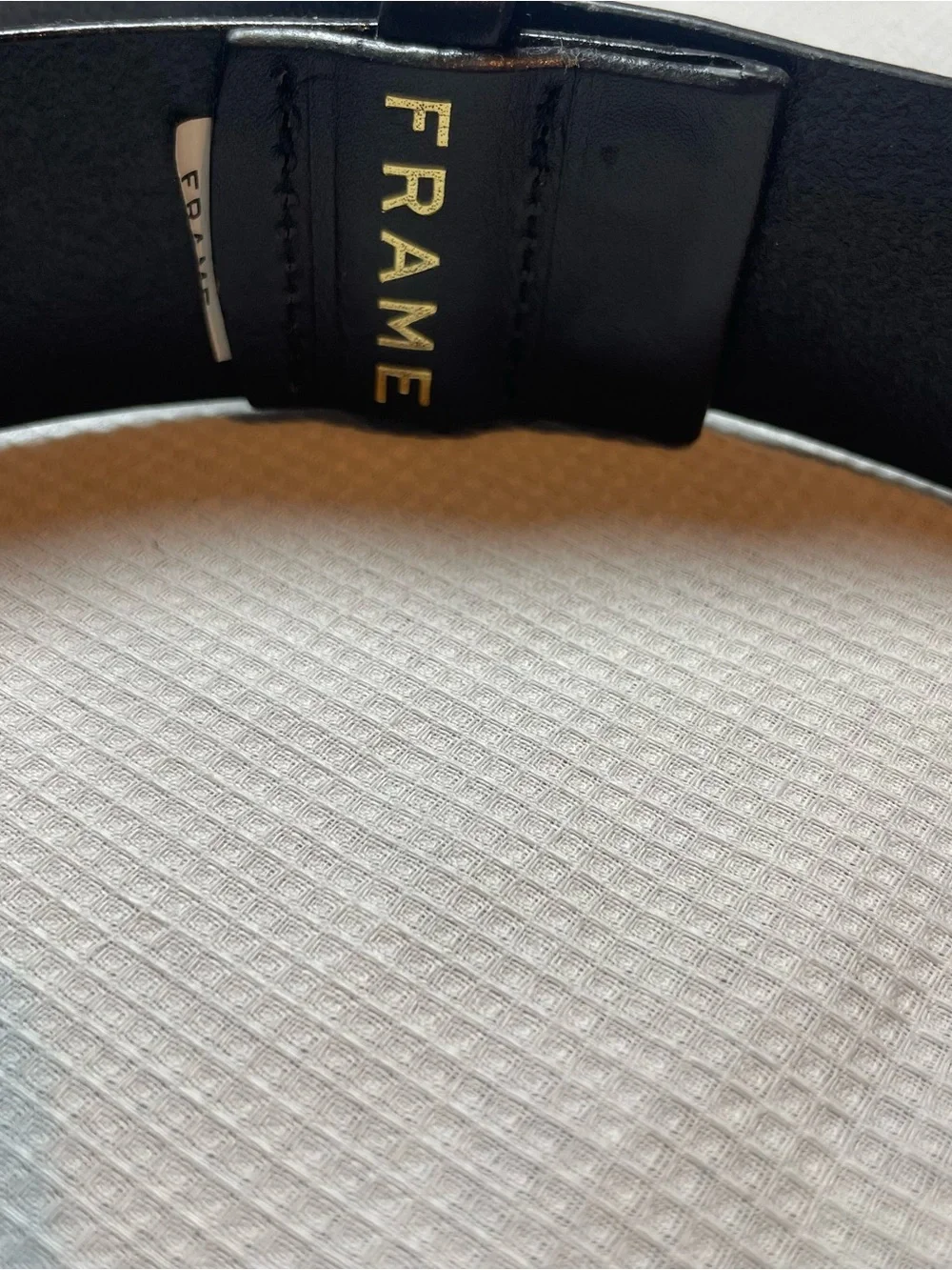 FRAME Noir Black Leather Ring Waist Belt Size S